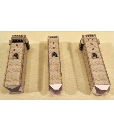 Maquette du Pont Médiéval de Valentré à Cahors (46). Montage tours.