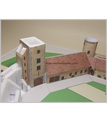 Maquette Château de Blandy les Tours (77). Montage des murs.