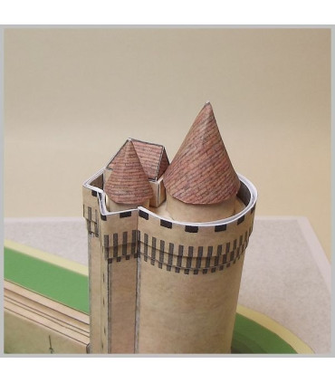Maquette Château de Blandy les Tours (77). Montage des Toits.