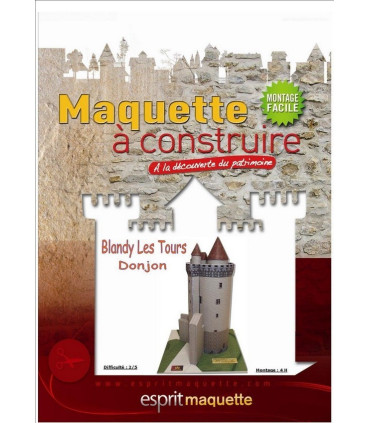Maquette du Donjon du château de Blandy les Tours (77). Conditionnement en boitier A5.