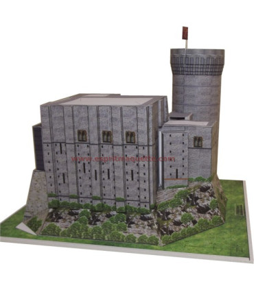 Maquette du Donjon du Château de Falaise (14). Vue côté vallée.