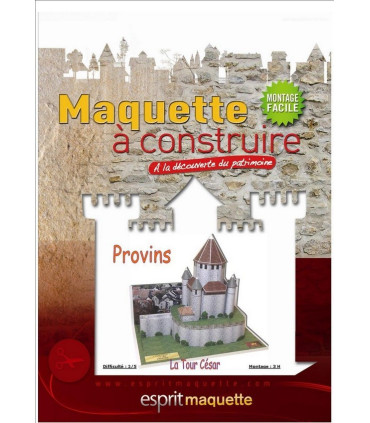 Maquette de la Tour César de Provins (77). Conditionnement en boitier A5.