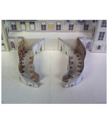 Montage escalier Maquette du Château de Fontainebleau (77) - Façade principale
