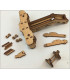 Maquette de Baliste Médiévale en Bois. Mise en place vernis.