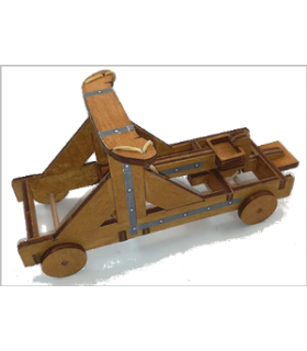 Maquette de Catapulte Médiévale à Roues en Bois