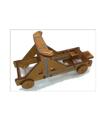 Maquette de Catapulte Médiévale à Roues en Bois