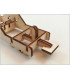 Maquette de Catapulte Médiévale à Roues en Bois. Préparation blocage.