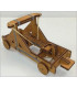 Maquette de Catapulte Médiévale à Roues en Bois. Vue arrière.