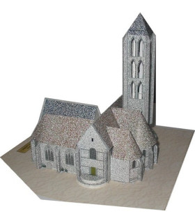 Vue générale maquette Chateau-Landon (77) - Eglise Notre Dame