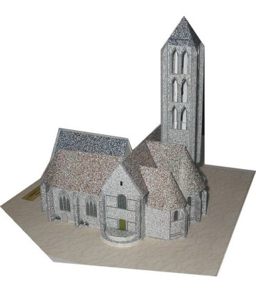 Vue générale maquette Chateau-Landon (77) - Eglise Notre Dame