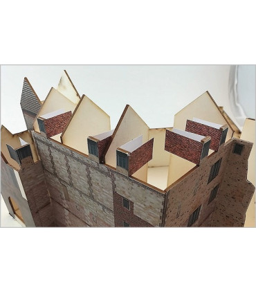 Maquette de la Lieutenance de Honfleur. Montage et collage des façades