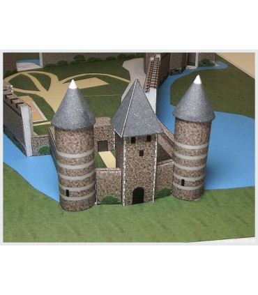 Maquette du Château de Fougères (35). Vue entrée du site.