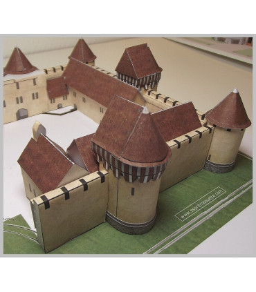 Maquette du Château de Dourdan (91). Pose des Toits
