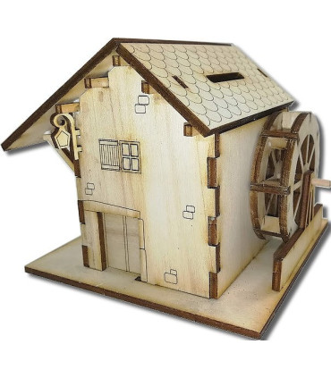 Maquette de Moulin de montagne. Vue avant.