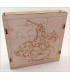 Maquette Boite Puzzle - Modèle Chevalier 9 pièces. Vue avant.