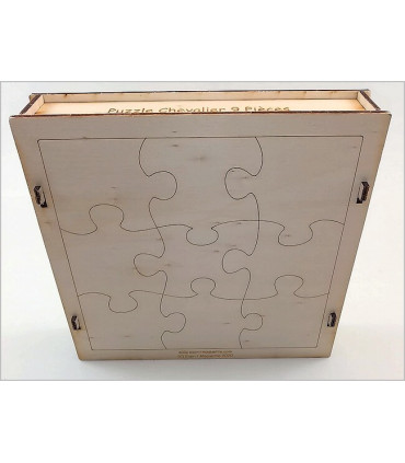 Maquette Boite Puzzle - Modèle Chevalier 9 pièces. Vue arrière.