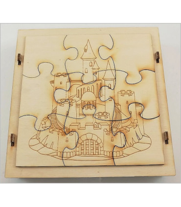 Maquette Boite Puzzle - Modèle Château-Fort 9 pièces. Vue avant terminée.
