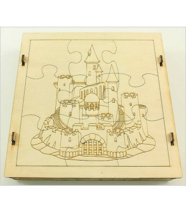 Maquette Boite Puzzle - Modèle Château-Fort 9 pièces.