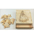 Maquette Boite Puzzle - Modèle Princesse 9 pièces. Vue intérieure.