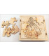 Maquette Boite Puzzle - Modèle Princesse 9 pièces. Assemblage pièces avant.
