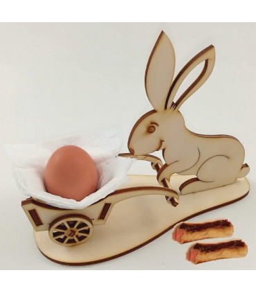 Lapin Coquetier en bois.