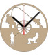 Horloge Murale Passion Pêche. Teinte Bois Naturel