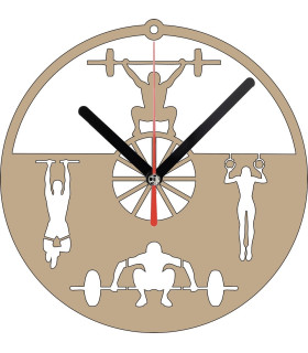 Horloge Murale Passion CrossFit. Teinte Bois Naturel