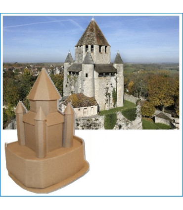 Maquette de la Tour César de Provins (77) - Version carton prédécoupé.