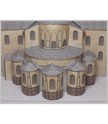 Maquette de l'Abbatiale Sainte Foy à Conques (12) - Vue arrière Maquette